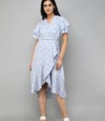 White Floral Dress with Tie-Up