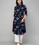 Women Blue Straight Kurti