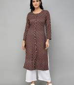 Brown Rayon Side Slit Kurta