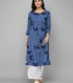 Rayon Printed Blue Kurti