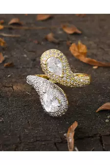golden silver delicate ring