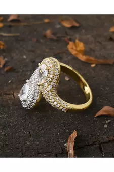 golden silver delicate ring