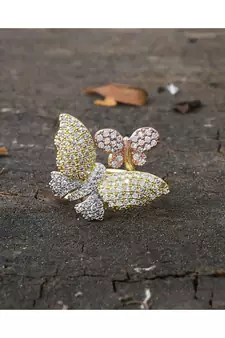 golden beautiful butterfly ring