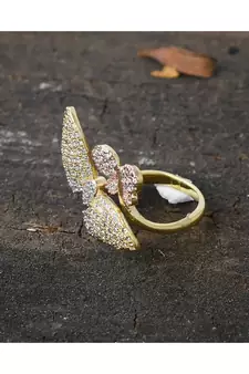 golden beautiful butterfly ring