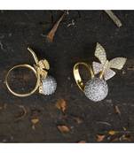 rose gold designer butterfly ring