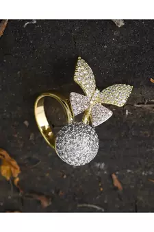 rose gold designer butterfly ring