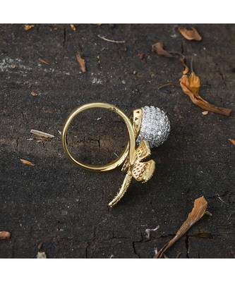 rose gold designer butterfly ring 3