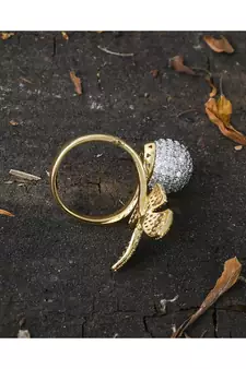 rose gold designer butterfly ring