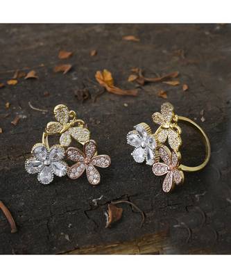 rose gold  designer flower ring 1