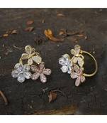 rose gold  designer flower ring