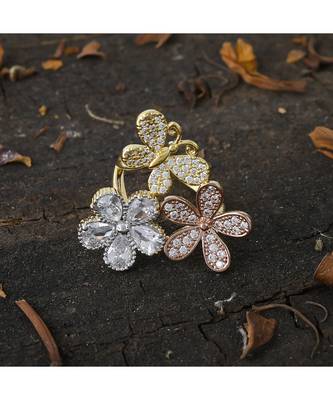 rose gold  designer flower ring 2