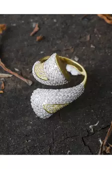 dual tone designer adjustable ring