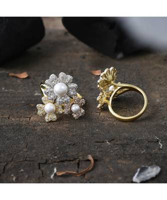cute elegant flower design beautiful ring 1