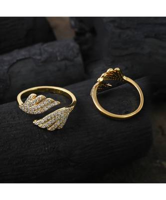 cute golden  delicate designer adjustable ring 1
