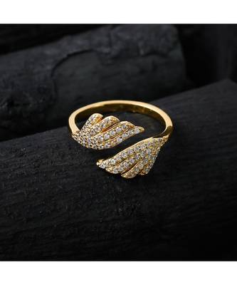 cute golden  delicate designer adjustable ring 2