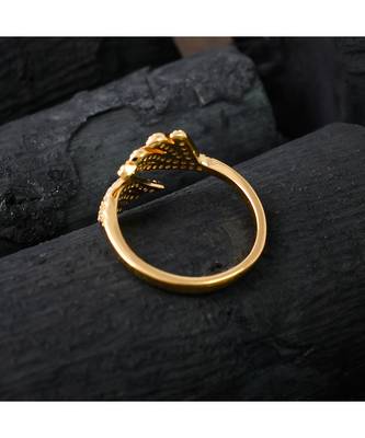 cute golden  delicate designer adjustable ring 3