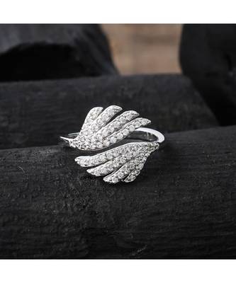 cute silver delicate designer adjustable ring 2