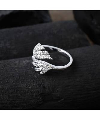cute silver delicate designer adjustable ring 3
