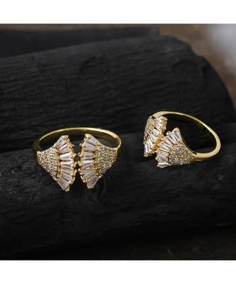 cute delicate golden beautiful adjustable ring 1