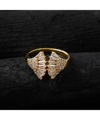 cute delicate golden beautiful adjustable ring 2
