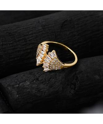 cute delicate golden beautiful adjustable ring 3