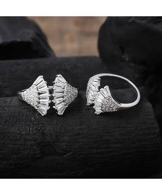 cute delicate silver beautiful adjustable ring 1