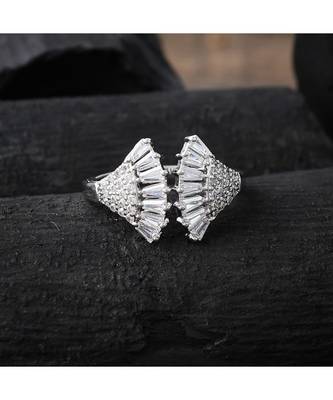 cute delicate silver beautiful adjustable ring 2