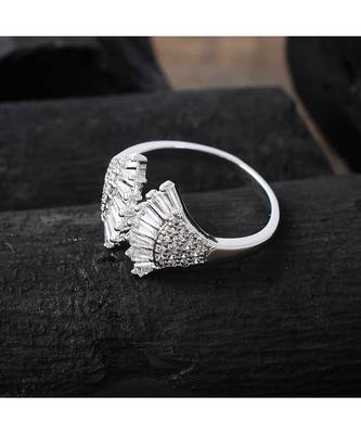 cute delicate silver beautiful adjustable ring 3