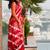 Red and white leheriya tie dye slub cotton saree with zari border along with blouse