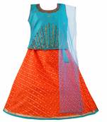 Silver Kraft  Girls Sitched Ethnic Wear For Girls-(gc201blu)