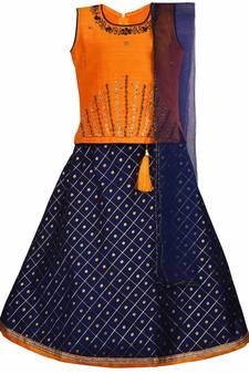 Silver Kraft  Girls Sitched Ethnic Wear For Girls-(gc201y)