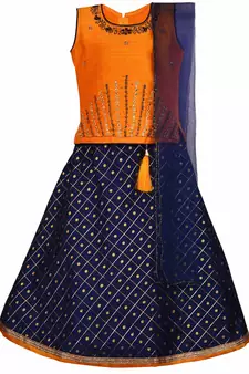Silver Kraft  Girls Sitched Ethnic Wear For Girls-(gc201y)