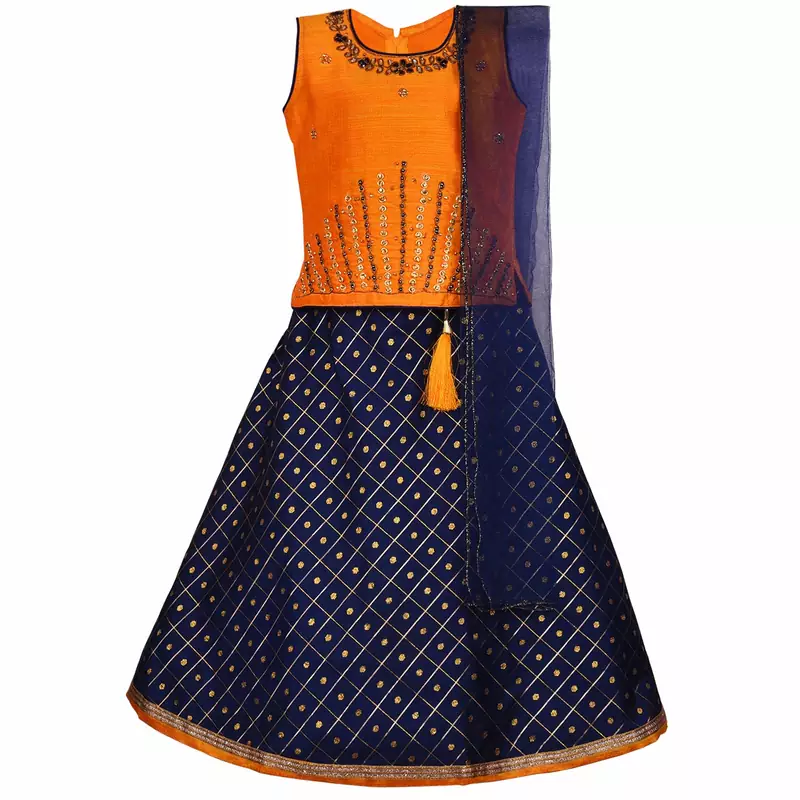 Silver Kraft  Girls Sitched Ethnic Wear For Girls-(gc201y)