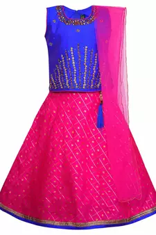 Silver Kraft  Girls Sitched Ethnic Wear For Girls-(gc201rb)