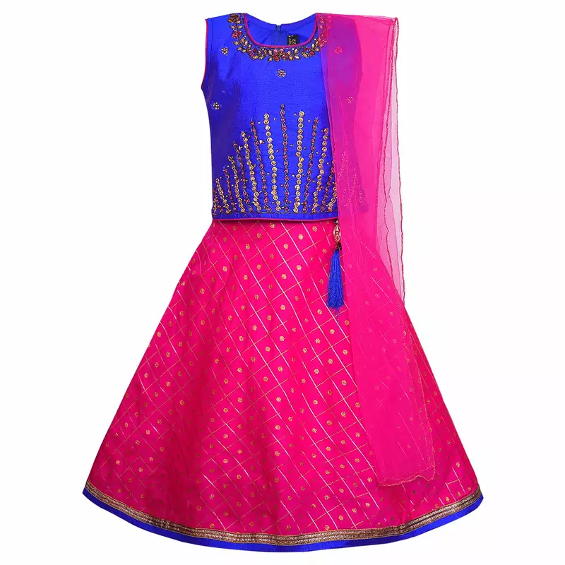 Silver Kraft  Girls Sitched Ethnic Wear For Girls-(gc201rb)
