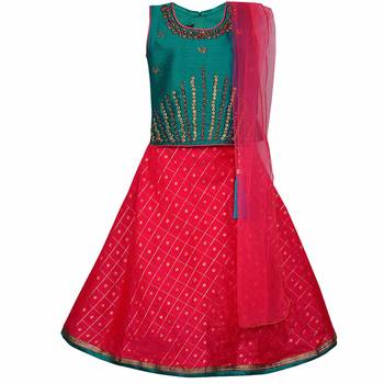 Silver Kraft  Girls Sitched Ethnic Wear For Girls-(gc201grn) 1