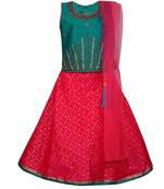 Silver Kraft  Girls Sitched Ethnic Wear For Girls-(gc201grn)