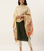 Divaastha Off White Silk Blend Digital Print  Dupattas