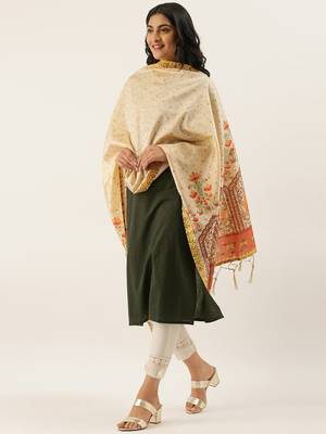 Divaastha Off White Silk Blend Digital Print  Dupattas 3