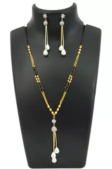 9blings Black zircon  mangalsutra