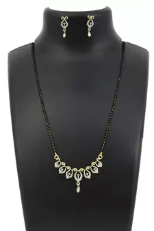 9blings Black zircon   mangalsutra