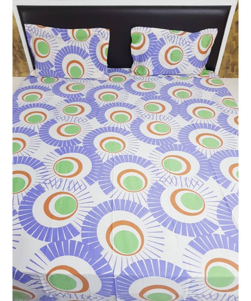 250TC Pure Cotton Fitted King Size Bedsheet With 2 Pillow CoversK3303GC25X_11