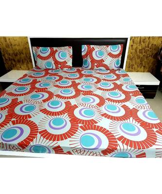 250TC Pure Cotton Fitted King Size Bedsheet With 2 Pillow CoversK3304GC25X_11 1