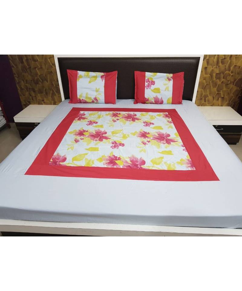 400TC Pure Cotton Fitted King Size Bedsheet With 2 Pillow CoversK3343GC-40X_16