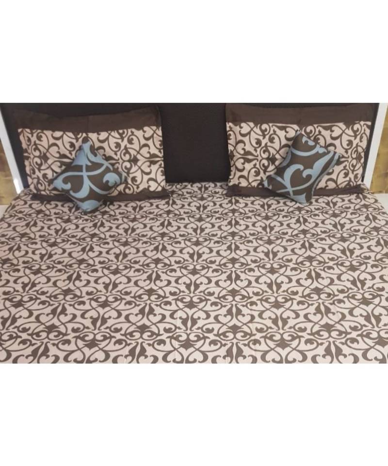 300TC Pure Cotton Fitted King Size Bedsheet With 2 Pillow CoversK3366GC-30X_13