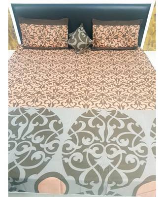 300TC Pure Cotton Fitted King Size Bedsheet With 2 Pillow CoversK3367GC-30X_13 1
