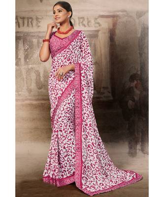 White georgette sarees 1