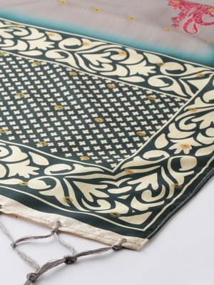 Divaastha Grey Silk Blend Digital Print  Dupattas 2