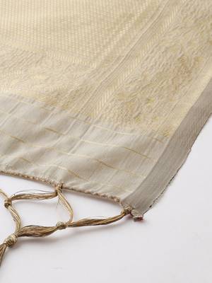Divaastha Grey Silk Blend Banarasi Dupatta  Dupattas 2