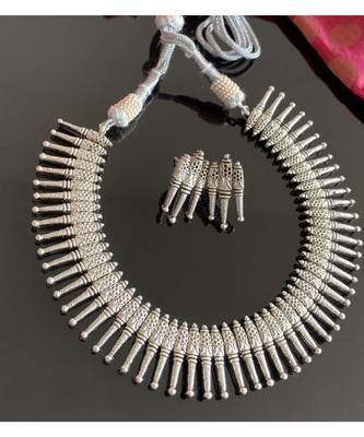 Beautiful Silver tone kerala Designer necklace set 1